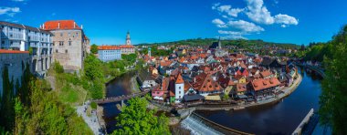Çek Cumhuriyeti 'nde Cesky Krumlov' un Panorama görünümü.