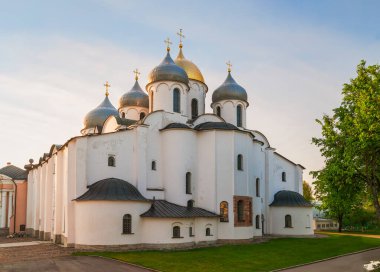 Veliky Novgorod, Rusya - 18 Mayıs 2010 - Aziz Sophia Katedrali, Tanrı 'nın Kutsal Bilgeliği