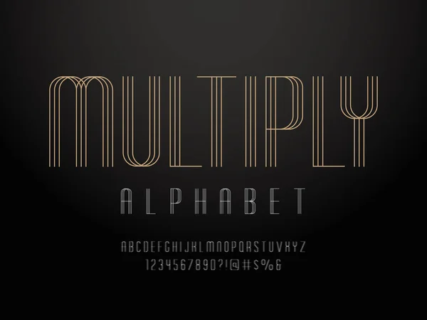 Desain Alfabet Abstrak Modern Dengan Huruf Besar Angka Dan Simbol Stok Vektor