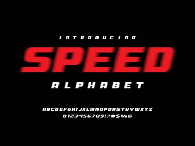 Büyük harf, sayı ve sembol ile hız biçimi alfabe tasarımı