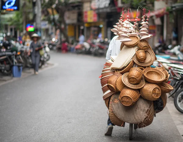 Vendedor Rua Hanói Vietnã — Fotografia de Stock