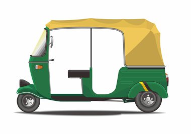 Vektör formatında klasik Hindistan Rickshaw