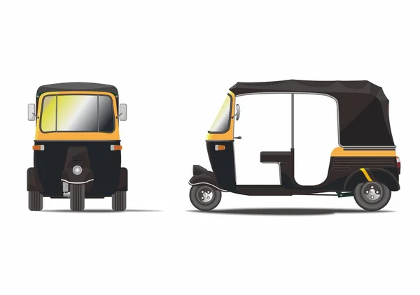 Clásico Vector Rickshaw Negro — Vector de stock