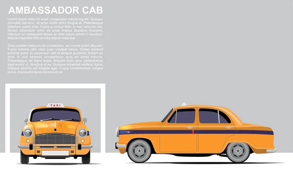 Taxi Amarillo Embajador Cab — Vector de stock