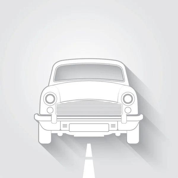 フロントホワイトクラシックカー — ストックベクタ