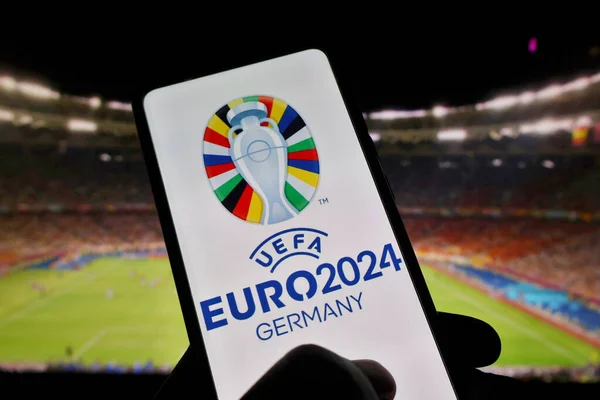 Questa Illustrazione Fotografica Logo Uefa Euro 2024 2024 Uefa European — Foto Stock