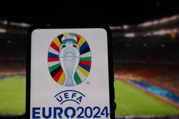 Questa Illustrazione Fotografica Logo Uefa Euro 2024 2024 Uefa European — Foto Stock