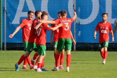 FC Lokomotyv Kyiv oyuncuları Ukrayna Kupası eleme maçında FC Dinaz (Vyshhorod), Kyiv, Ukrayna - 3 Ağustos 2023