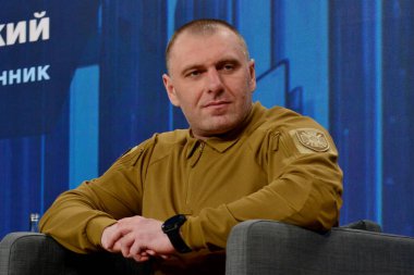 Ukrayna Güvenlik Servisi başkanı Vasyl Malyuk Ukrayna 'ya katılıyor. Yıl 2024 Forumu 25 Şubat 2024 Kyiv, Ukrayna. 