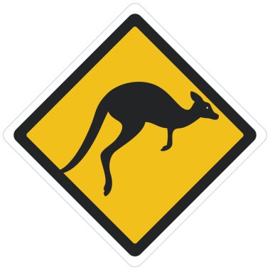 vector icon kangaroo road sign. Stock illustration kangaroo symbol clipart clipart