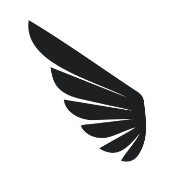 Vektör ikon kuş kanatları silueti. Stok illüstrasyon melek kanatları.