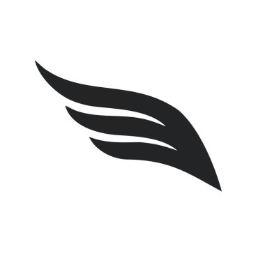 Vektör ikon kuş kanatları silueti. Stok illüstrasyon melek kanatları.