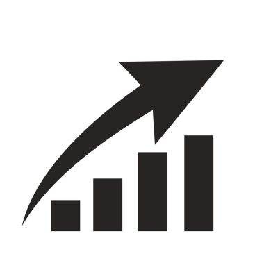 vektör simgesi grafik ok ticareti. Stok illüstrasyon finans grafik simgesi