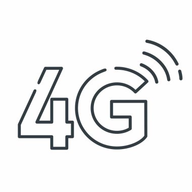 Vector Tech Wi-Fi 4G işareti. Görüntü İnternet kablosuz 4G işareti düz minimalizm biçimi.