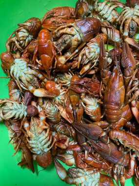 Large red boiled crayfish for design