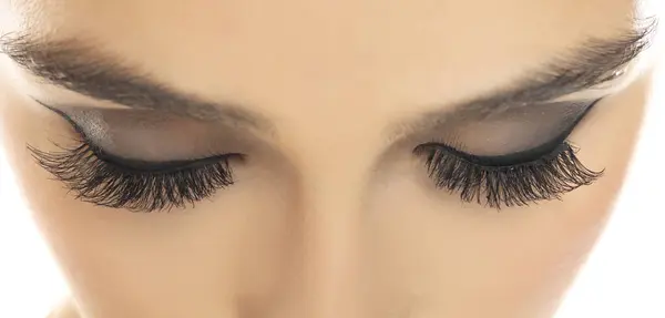 Closeup of Makeup and artificial eyelashes