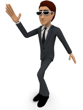 3d adam beyaz arka plan üzerinde sağ tarafta görüş açısı stil gözlük konsepti ile gösterilen