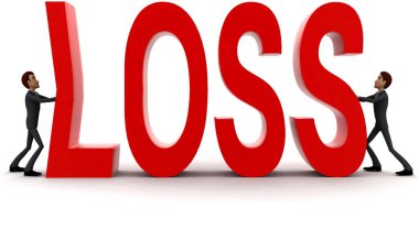 3D 2 adam beyaz açı görünümlü kırmızı kayıp metin kavramını zorladı