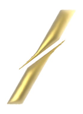 slash symbol golden edge sliced text isolated on white background