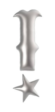 exclamation mark sign vintage antique text isolated on white background