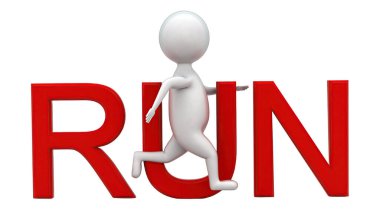 3D adam beyaz izole arka, yan görüş açısı metin kavramı çalıştırabilirsiniz