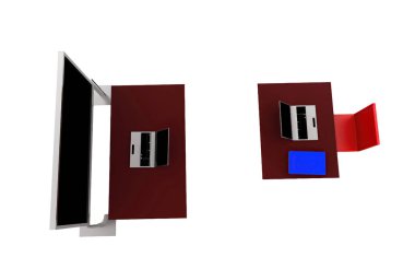 beyaz izole arka plan üzerinde üst açılı görünüş izole 3d sınıf kavramı