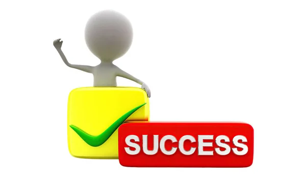 Man Success Concept White Background Front Angle View — Stock Photo, Image