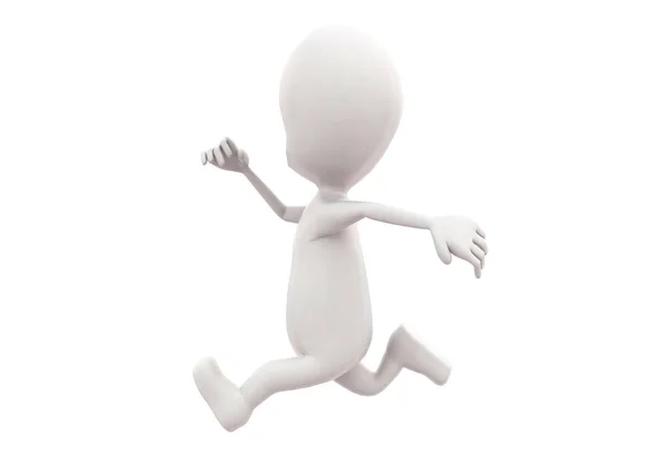Mann Laufkonzept Weiß Isoliert Hintergrund Seitenansicht — Stockfoto