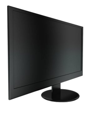 Beyaz izole edilmiş arka planda 3d televizyon kavramı - 3d görüntüleme, kenar açı görünümü