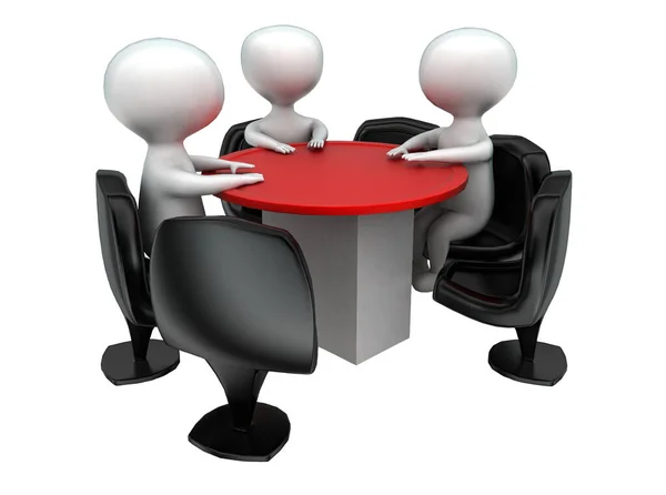 Los Hombres Que Tienen Reunión Conferencia Alrededor Del Concepto Mesa —  Fotos de Stock