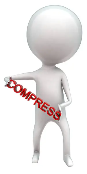 Man Presenting Compress Text Concept White Isolated Background Rendering Front — Stock Photo, Image