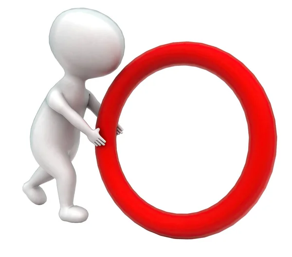 Man Roterende Cirkel Concept Witte Geïsoleerde Achtergrond Front Hoekmening — Stockfoto