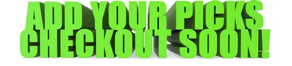 Seçmelerinizi yakında ekleyin! Beyaz arkaplanda izole edilmiş 3D metin - 3d görüntüleme