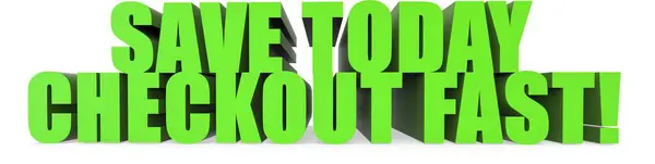 Hızlı Çıkış Yap 'ı Kaydet! Beyaz arkaplanda izole edilmiş 3D metin - 3d görüntüleme