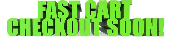 Hızlı Araç Kontrolü Yakında! Beyaz arkaplanda izole edilmiş 3D metin - 3d görüntüleme