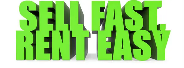 Hızlı Kiralama Kolay 3D metin beyaz arka planda izole - 3d oluşturma