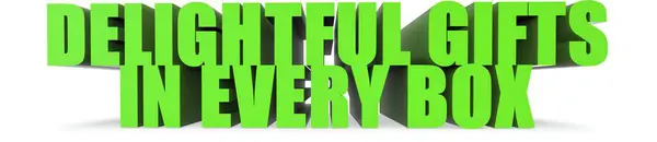 Beyaz arkaplanda izole edilmiş her Kutudaki her 3D metindeki enfes hediyeler - 3d görüntüleme