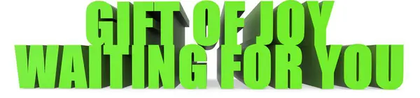 Joy 'un hediyesi seni bekliyor. Beyaz arka planda izole edilmiş 3 boyutlu mesaj.