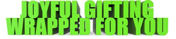 Neşeli Hediye Paketi Senin için beyaz arkaplanda izole edilmiş 3D metin