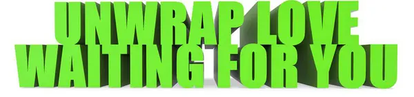 Aşkı Aç Seni Bekliyor 3D metin beyaz arkaplanda izole edilmiş - 3d oluşturma