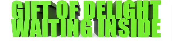 Arkaplanda izole edilmiş 3D metin içinde bekleyen zevk hediyesi - 3d görüntüleme