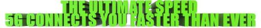 The Ultimate Speed 5g sizi her zamankinden daha hızlı bağlar beyaz arkaplanda izole edilmiş 3d metin - 3d görüntüleme