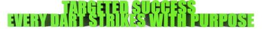 Hedeflenen Başarı Amaçlı Her Dart Vuruşu beyaz arkaplanda izole edilmiş 3D metin
