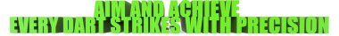 Beyaz arkaplanda izole edilmiş Hassas 3D metin ile Her Dart Vuruşunu Nişan al ve Başar - 3D görüntüleme
