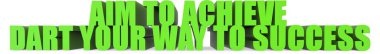 Dart 'a Ulaşmayı Hedefle Başarı Yolunuz 3D metin beyaz arkaplanda izole edildi - 3d görüntüleme