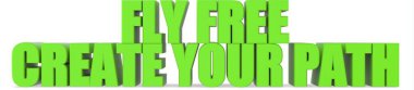Uçuş- Serbest Oluştur Yolunuzu 3D metin Beyaz arkaplan - 3d oluşturma