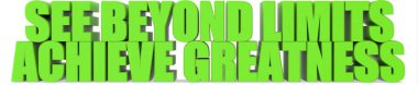 Bkz. Limits Achieve Greatness 3d metin beyaz arkaplan - 3d oluşturma izole