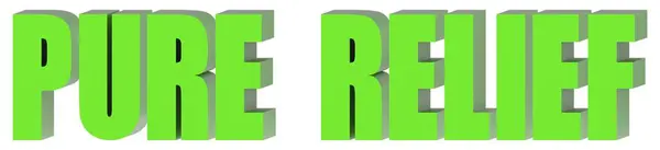 Saf rahatlama metni beyaz arkaplanda izole edildi, 3D görüntüleme