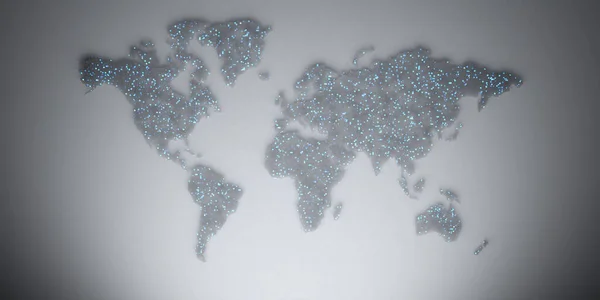 Mapa Del Mundo Colores Azul Blanco Sobre Fondo Blanco — Foto de Stock