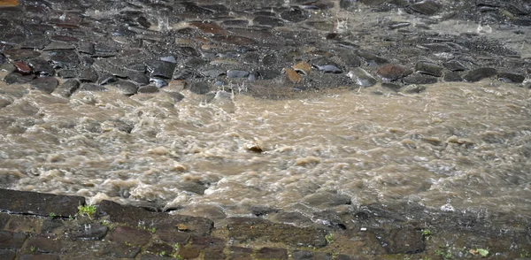 Starkregen Der Stadt Regentag — Stockfoto